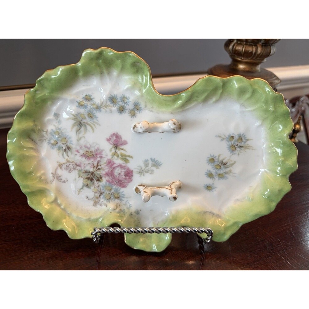 Antique Hand-Painted Porcelain Relish Dish Vanity Tray c. 1892-1907 T & V